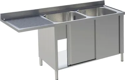 Produktbild von KBS Spülcenter 1600x700x850 mm 2 Becken rechts mit Unterschrank 2 Türen