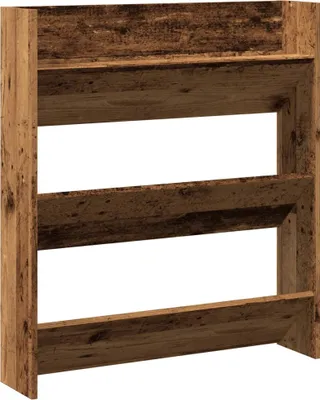Image de Armoire à chaussures murale vieux bois 80x18x90 cm