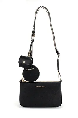 Produktbild von Michael Kors Jet Set Umhängetasche, Leder, Schwarz, Schwarz, Medium, 35R3GM9M1L