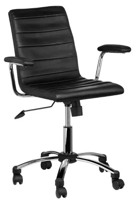 Image de Chaise de bureau ergonomique avec accoudoirs, dimensions 91 x 61 x 57 cm, couleur noire