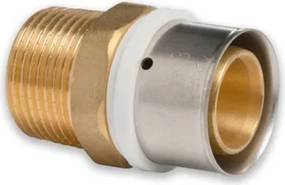 Produktbild von Selfio-Press Aluverbund Pressfitting  Übergang Außengewinde 32 x 3 - 1' TH + U Kontur DVGW - 5 Stück