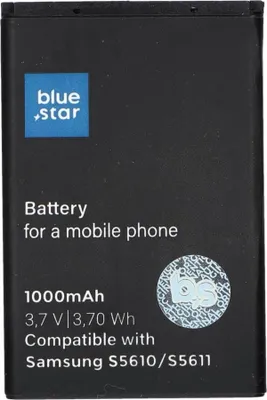 Immagine prodotto di Batteria BlueStar Batteria del telefono cellulare Batteria di ricambio Samsung B3410 S5620 S3650 Li-Ion 1000 mAh Analogica AB463651BE