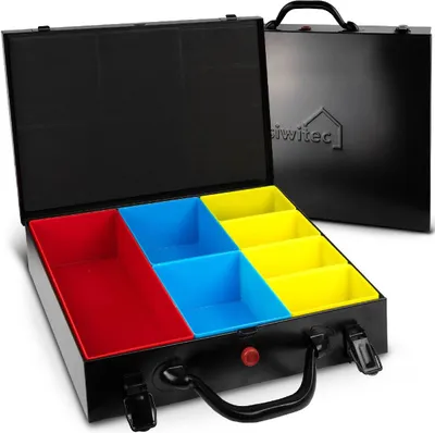 Produktbild von siwitec Stahlblechkoffer 7-teilig, Sortierbox aus Stahl, Kleinteile Organiser Box, Sortierkoffer
