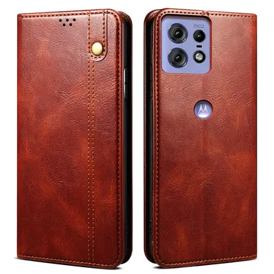 Produktbild von Hülle für Motorola Edge 50 Pro Leder Brieftasche Schutzhülle mit Standfunktion Rot