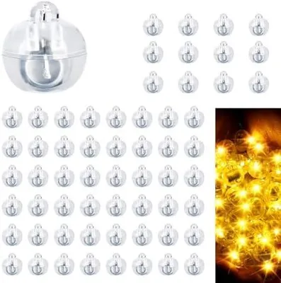 Produktbild von LED Ballons Lichter, Mini LED Licht Warmweiß 60 Stück, Ballonlicht für Luftballons, Papierlaterne, Geburtstagsfeier, Hochzeit, Weihnachten Dekoration, Geburtstag, Party Deko, Lichterketten Innen