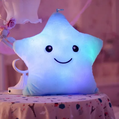 Image de LED Étoile Oreiller Oreiller lumineux LED Veilleuse Étoile Forme Peluche Oreiller farci Animaux en peluche