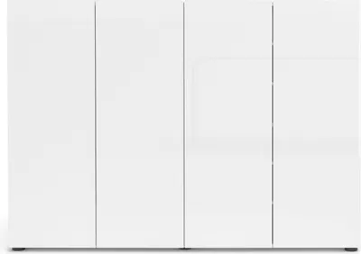 Produktbild von Schuhschrank >Glossy< in Weiß Hochglanz - 160x115x34cm (BxHxT)