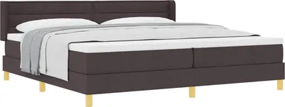 Productafbeelding van Boxspringbed met matras Donkerbruin 200 x 200 cm Stof