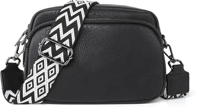 Imagen del producto de Bolsa bandolera pequeña, de cuero genuino, con correa ancha, ideal para el uso diario