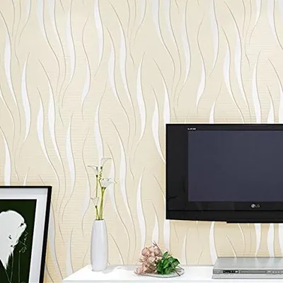 Productafbeelding van Elzusha - Modern Minimalistisch 3D Gestreept Behang met Grasbladeren