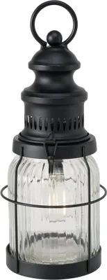 Produktbild von Tolle LED Tischlampe, Laterne Modell VOLTA. Im urbanen Vintage Industrie Look, inkl. Leuchtmittel in Warmweiß. Farbe schwarz matt, Material Eisen, Batteriebetrieben.