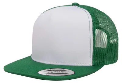 Image de Casquette trucker « Classic » Yupoong FK1760 (taille unique) (blanc/vert irlandais)