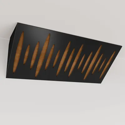 Obrázek produktu pro Balení po 2 kusech – Úzká akustická rohová basová past s sametovým potahem | 23 x 50 x 10 cm | Odraz – zvuková izolace | [PULSE (Horizont) – černá | zlatá]