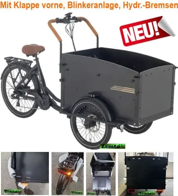 Produktbild von Elektro Lastenrad Zemto 7 Gang mit Klappe vorne, Blinkeranlage & Hyd.- Bremsen