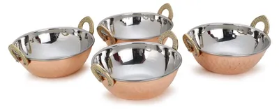 Immagine prodotto di Ciotole da portata in rame con finitura in acciaio inossidabile, set di 4, diametro 15 cm
