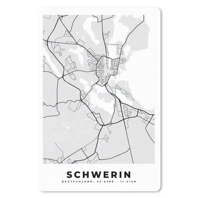 Produktbild von MuchoWow® Mauspad Mousepad Deutschland - Karte - Schwerin - Stadtplan 18x27 cm - Mousepads - Maus Mat - Pad - Mausunterlage