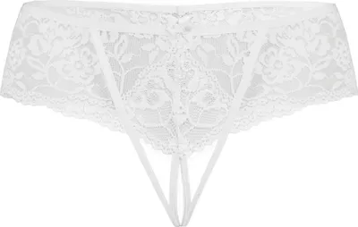 Produktbild von Teyli Ouvert Tanga mit floraler Spitze Devvi Female 3108T weiß L/XL