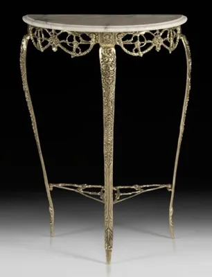 Image de Casa Padrino console baroque de luxe avec plateau en marbre or / crème h. 80 cm - Meubles baroques