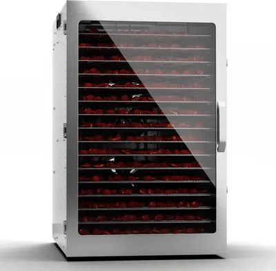 Image de Klarstein Déshydrateur, déshydrateur pour légumes, fruits, champignons & viande, déshydrateur en acier inoxydable 2000 W, déshydrateur avec 20 grilles métalliques, déshydrateur avec minuterie 24H & écran tactile, déshydrateur alimentaire