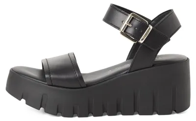 Produktbild von Tamaris Damen Sandalette mit Plateau und Keilabsatz 1-28712-42, Größe:40 EU, Farbe:Schwarz