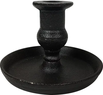 Produktbild von Kerzenhalter Gusseisen Schwarz Biedermeier Kerzenständer Antik-Stil 9,5cm