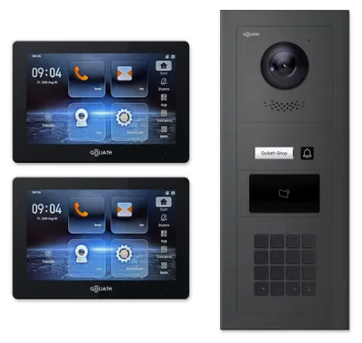 Produktbild von Goliath Premium IP GL-IPH156A.6 Video-Türsprechanlage, 1 Familie, 2× 7 Zoll Schwarz, Anthrazit, Aufputz