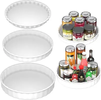 Produktbild von Famanu Kühlschrankorganizer drehbar, rund, für Gewürze, Joghurt, 3 Stück