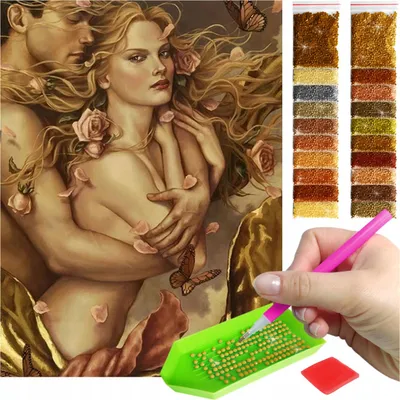 Produktbild von ARTULIO Diamond Painting Set - Verliebtes Paar in inniger Umarmung - 30x40 cm - 5D Diamant Painting Bilder, Diamond Painting Erwachsene
