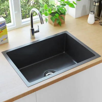 Produktbild von "im Angebot" Handgefertigte Küchenspüle Schwarz Edelstahl - Spülen CC657
