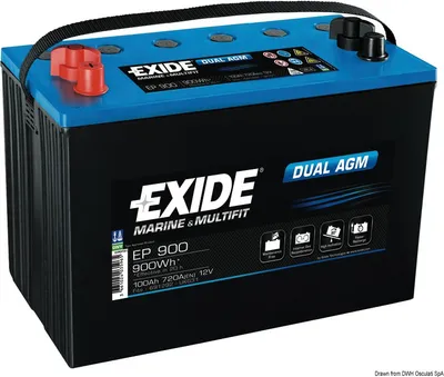 Produktbild von Exide EP900 Dual AGM Versorgungsbatterie Starterbatterie 12V 100Ah 900Wh