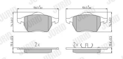 Image de Jeu de plaquettes de frein JURID pour VW SHARAN (7M8, 7M9, 7M6) 571900J