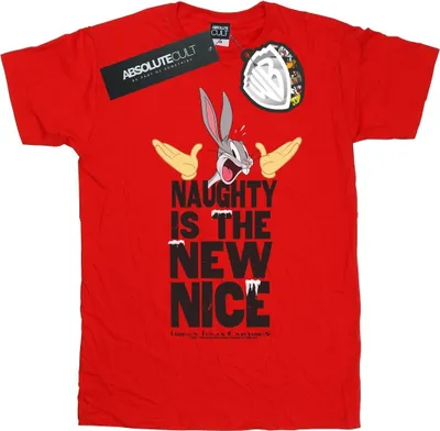Image de T-shirt Looney Tunes « Naughty Is The New Nice » pour homme BI50447 (S) (rouge)