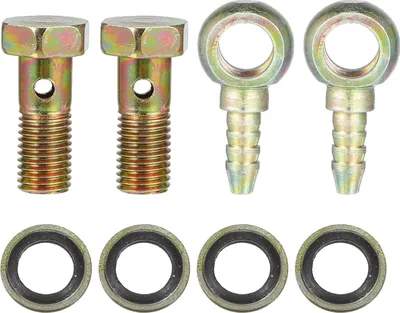 Image de M8x1 Voiture Banjo Tuyau Barbillon Boulon Raccord Adaptateur avec Rondelle (Ensemble de 2 )