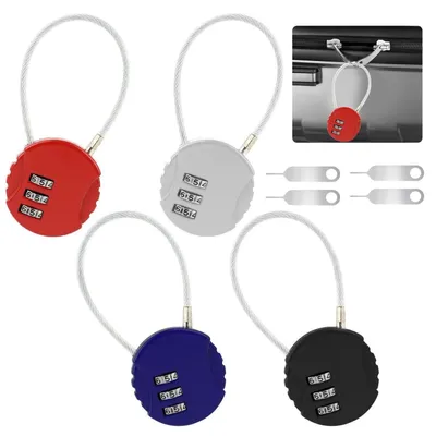 Produktbild von Zahlenschloss 3-stellig Metall 4er Set für Koffer & Spind