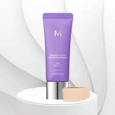 Obrázek produktu pro MISSHA - Perfect Cover Serum BB Cream SPF50+ PA++++ - Pečující BB sérum s SPF #21 Light Beige - 20 ml