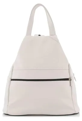 Produktbild von Weiß Damen Leder Handtasche und Rucksack 2-in-1 aus weichem Naturleder, Glattleder, Schultertasche, Cityrucksack, elegant – Belveder Arima02