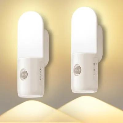 Produktbild von Hotut Night Light -Bewegungssensor, Pack 2 LED -Lampen, USB -wiederaufladbare Treppenbeleuchtung, 3 Farbtemperaturen, dimmbar, Modi, magnetische Wandk