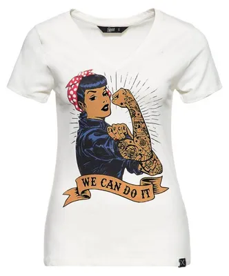 Produktbild von Queen Kerosin T-Shirt - We Can Do It Weiß XL