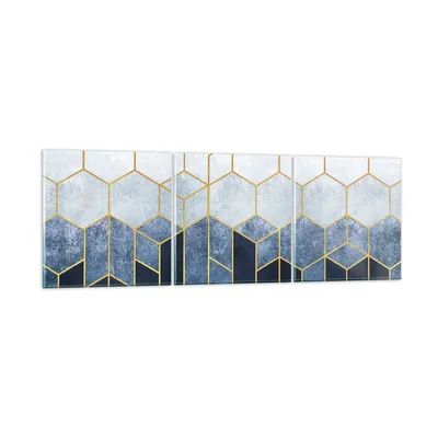 Produktbild von Bilder auf glas - 3 Teile - Abstraktion Figuren Geometrisch - 90x30cm - Glasbilder - Wandbilder - Bilder - Wanddekoration aus Glas - Glas Bilder - Wandbild auf Glas - GCA90x30-5135