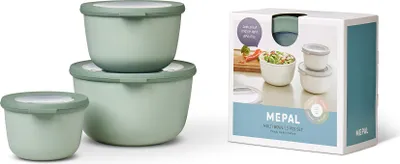 Productafbeelding van MEPAL 106231094700 MEPAL Frischhaltedosen-Set Cirqula 8,5/10,0/11,5 cm hoch nordic sage 0,5/1,0/2,0 l, 1 Set
