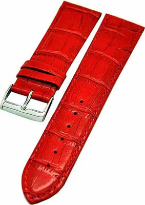 Produktbild von Uhrenarmband Kalbleder ROT 22mm mit Alligator-Struktur NEU