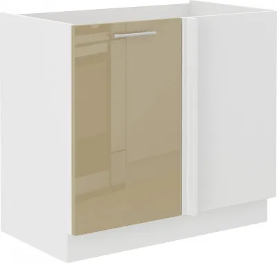 Immagine prodotto di Armadietto allungato ad angolo LAJLA - larghezza 105 cm, cappucino / bianco
