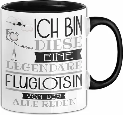 Produktbild von Fluglotsin Tasse Geschenk Ich Bin Diese Eine Legendäre Fluglotsin Von Der Alle Reden Geschenkidee Geburtstag Weihnachten (Schwarz)