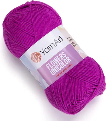 Produktbild von YarnArt Flowers Unicolor 750 Fuchsia – Hochwertiges Baumwollgarn in leuchtendem Pink, ideal für Sommerprojekte, Häkeln und Stricken, 50g