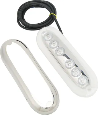 Image de lampe sous-marine pour bateau 12V à 24V 6 LED perles de lampe IP68 étanche pour bateaux Yachts Motorboats Lumière bleue/9.5W