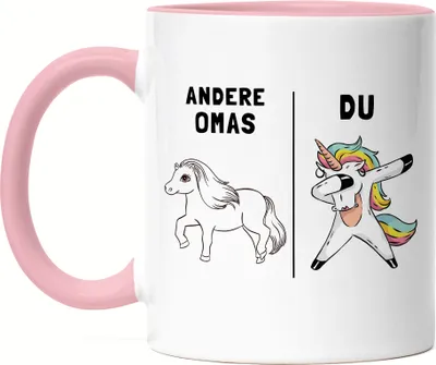 Produktbild von Andere Omas Du Tasse Rosa beste Oma Omi der Welt Geschenk Einhorn Lustig Geburtstag Muttertag Enkel Enkelin