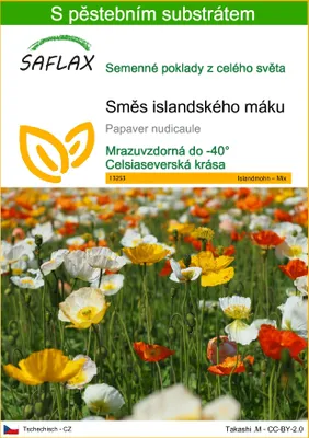 Obrázek produktu pro SAFLAX - Směs islandského máku - Papaver nudicaule - 8000 Semena - S pěstebním substrátem bez klíčků