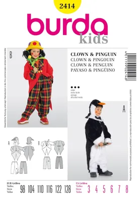 Productafbeelding van Knippatroon voor Kinderen voor Carnavalskostuum - Maat 98-128
