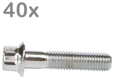 Image de 40 vis de jante M7x32 en acier chromé pour jantes BBS, Rial, Schmidt, O.Z. et Dynatech Carline