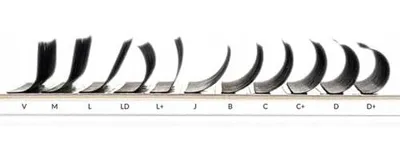 Produktbild von Schwarze, matte Wimpern mit J-Biegung, Stärke 0,07, Mixlängen von 5–13 mm